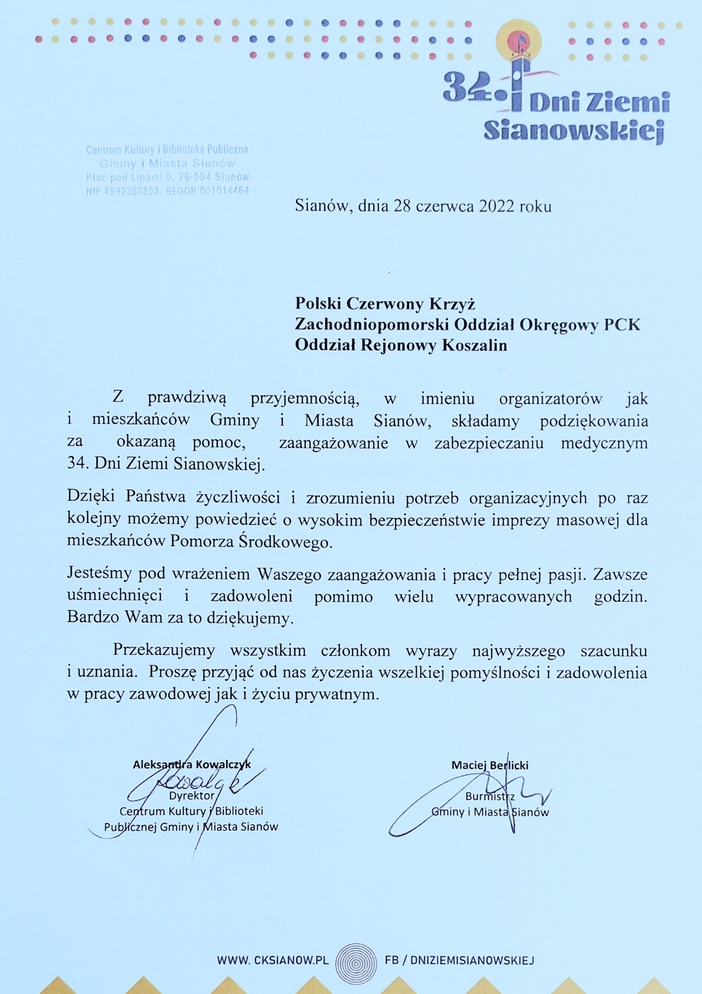 Wyróżnienia PCK Koszalin (1)